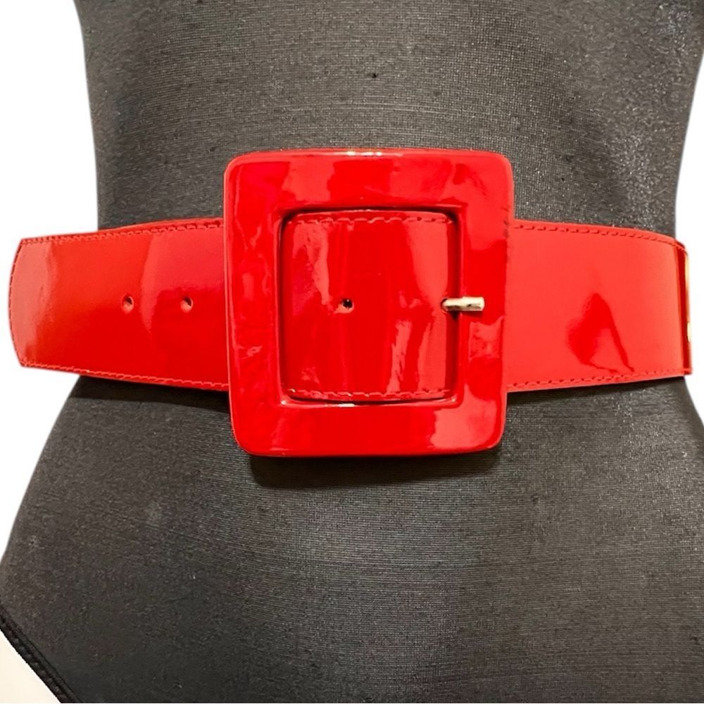 Leatherock USA Red Patent Leather Belt With Bold Belt Good Condition Size L34